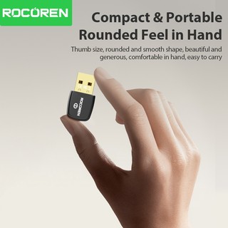 Bộ chuyển đổi Bluetooth USB Rocoren 6.0 5.4 Dongle cho PC Windows 11 10 8.1 Bộ thu và phát Bluetooth cho chuột bàn phím