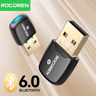 Bộ chuyển đổi Bluetooth USB Rocoren 6.0 5.4 Dongle cho PC Windows 11 10 8.1 Bộ thu và phát Bluetooth cho chuột bàn phím