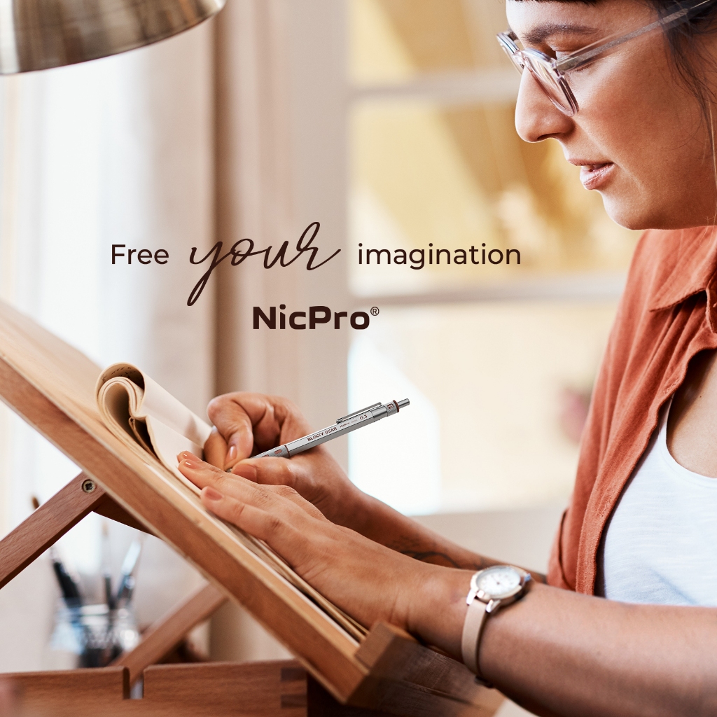 Nicpro Blocky Gear 0.30.5 / 0.7 / 0.9mm Bộ bút chì cơ khí, Bút chì kim loại có chì nạp lại, Tẩy để vẽ soạn thảo nghệ thuật chuyên nghiệp & dành cho người lớn