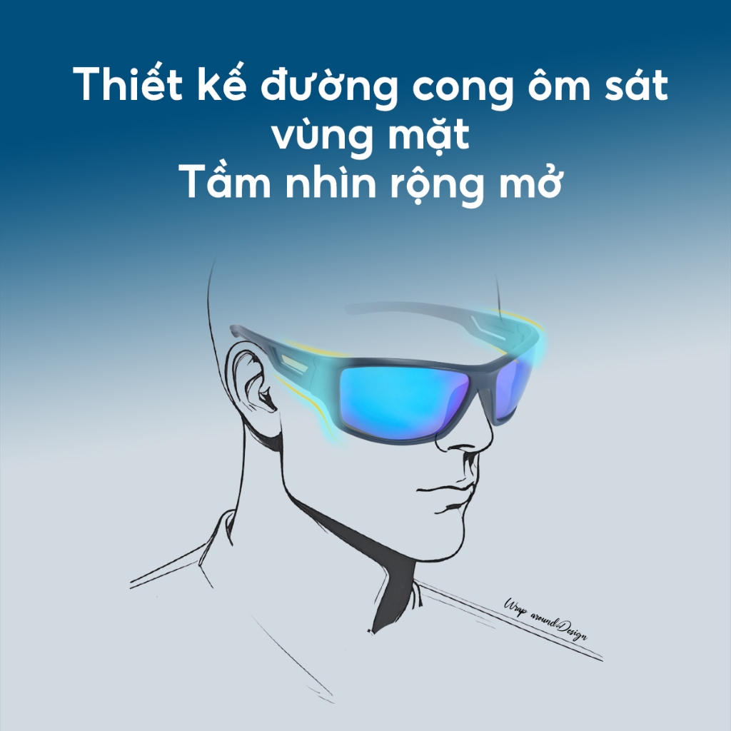 Cyxus Kính Phân Cực Thể Thao TR90 Gọng Chữ Nhật Unisex Chống Tia UV Chuyên Dụng Đạp Xe Chạy Bộ Câu Cá Golf Lái Xe 1070