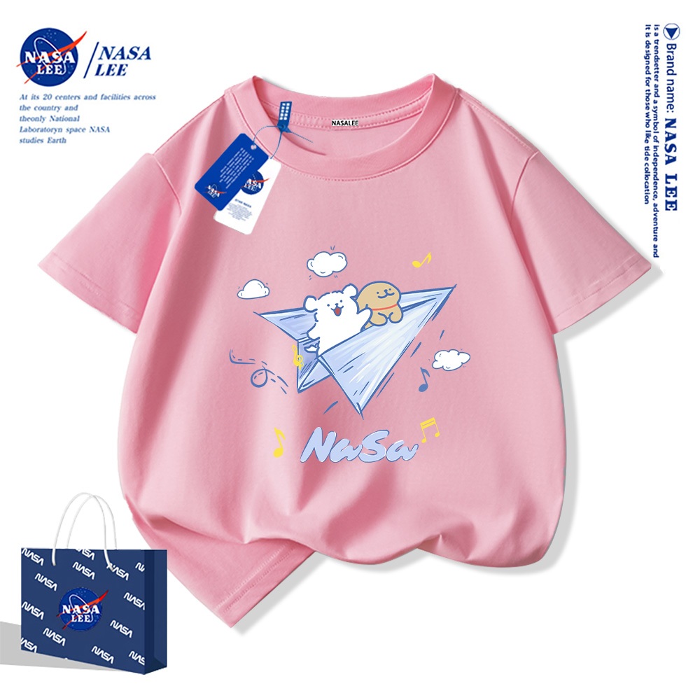 NASA áo thun cotton trẻ em 2025 mới Mềm mại và thoải mái áo thun cộcÁo thun trẻ em