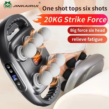 Súng massage Jinkairui, 6 đầu thay thế chuyên nghiệp, súng fascia cầm tay rung tần số cao, máy massage mô sâu giúp thư giãn cơ thể, món quà sức khỏe lý tưởng
