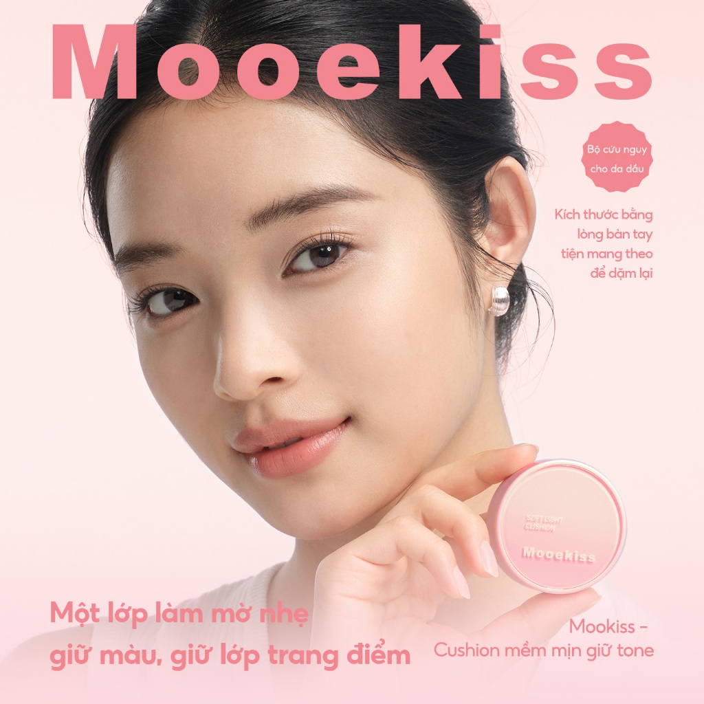 Kem nền Moekiss có khả năng kiểm soát dầu lâu trôi và không bị lem dành cho da dầu