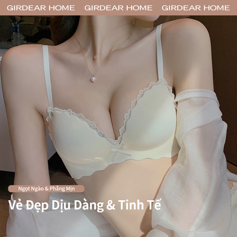 Girderear Home tạo khe áo lót Nữ Không Dây Liền Mạch Áo Ngực Dễ Thương Cho Nhỏ Bust Mỏng Trên Dày Ly Dưới Chống Trơn Trượt Thoải Mái Nâng Push Up Bra, GH10