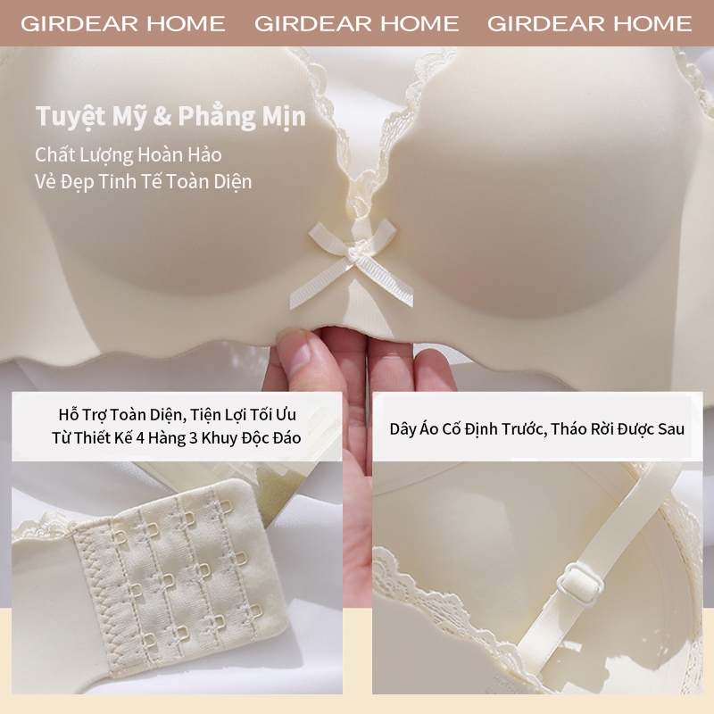 Girderear Home tạo khe áo lót Nữ Không Dây Liền Mạch Áo Ngực Dễ Thương Cho Nhỏ Bust Mỏng Trên Dày Ly Dưới Chống Trơn Trượt Thoải Mái Nâng Push Up Bra, GH10