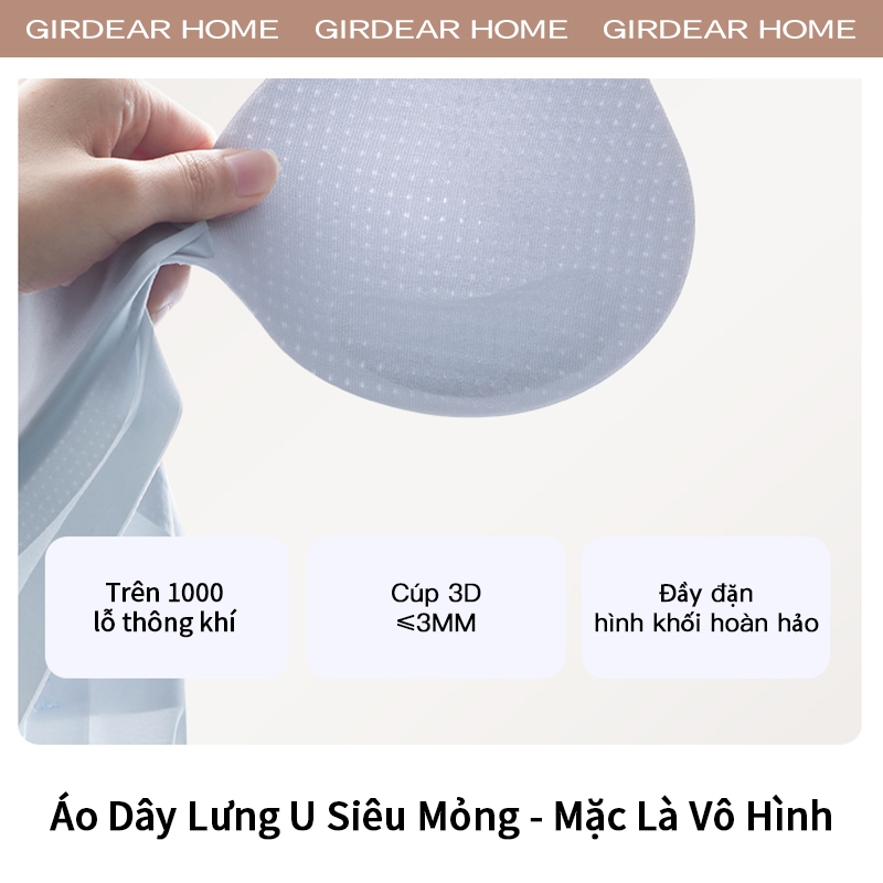 Girdear Home Ice Silk Liền Mạch Áo Ngực Lưới Cố Định Lên Cốc Nữ Không Dây Plus Kích Thước Thoáng Khí Mỏng Push Up Áo Ngực Không Dây Thoải Mái Đồ Lót, GH11