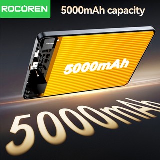 Pin sạc không dây từ tính Rocoren 10000mAh Powerbank siêu mỏng 5000mAh Pin sạc không dây di động cho iPhone 17 16 Pro Max