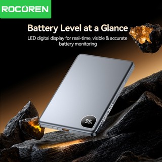 Pin sạc không dây từ tính Rocoren 10000mAh Powerbank siêu mỏng 5000mAh Pin sạc không dây di động cho iPhone 17 16 Pro Max