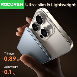Pin sạc không dây từ tính Rocoren 10000mAh Powerbank siêu mỏng 5000mAh Pin sạc không dây di động cho iPhone 17 16 Pro Max
