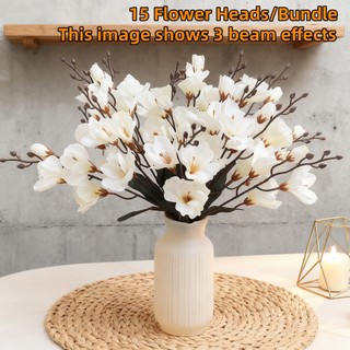 15 Đầu Nhân Tạo Hoa Mộc Lan Hoa Lụa Hoa Bắc Âu Trang Trí Nhà Thẩm Mỹ Cảm Ứng Thực Vật Giả Tiệc Cưới Phòng Khách Màn Hình