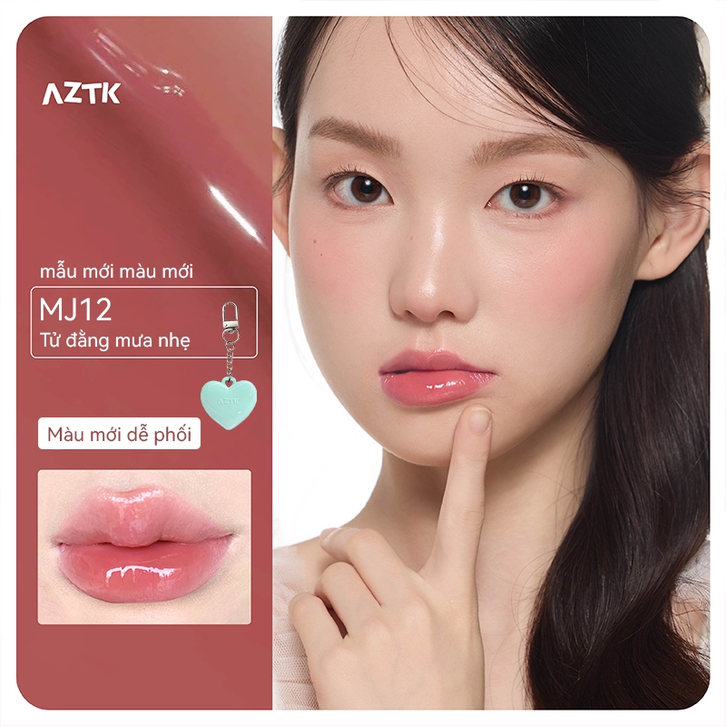 AZTK Son Thỏi Bóng Căng Bóng Mềm Môi Ẩm Mượt Tự Nhiên Màu Đẹp 1.9g