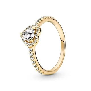 Nhẫn hình trái tim vuông vương miện S925 Gold Series - Thời Trang Dễ Phối
