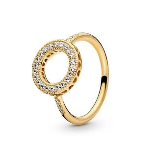 Nhẫn hình trái tim vuông vương miện S925 Gold Series - Thời Trang Dễ Phối