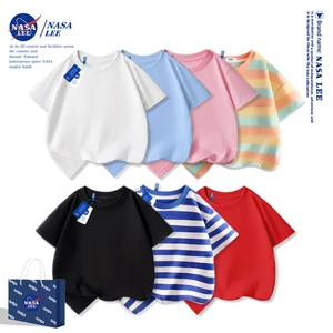 Áo thun trẻ em Thanh thiếu niên Unisex Quần áo Áo Áo thun Cotton ngắn tay đơn giản dành cho trẻ em Áo thun cổ tròn