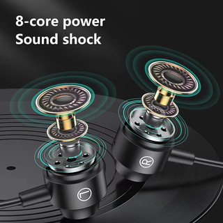 Tai nghe nhét tai từ tính 3,5MM Loại C có dây có Mic Bass nặng Tai nghe nhạc HIFI Cấu trúc hình chữ L 90 độ cho thiết kế miễn phí rối