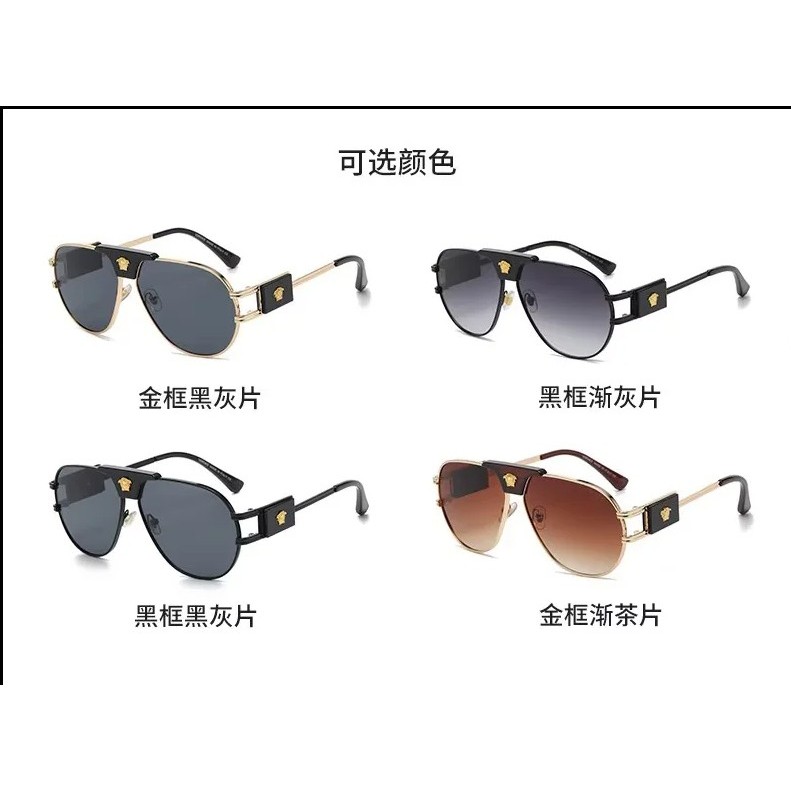 Kính râm tròn phong cách châu Âu và Mỹ, thiết kế cổ điển kim loại, chống tia UV400, phù hợp nam và nữ