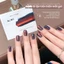 Mùa Thu Đông Ánh Sáng Vàng Biển Hoàng Hôn Mắt Mèo Màu Sắc Gradient Satin Tinh Tế Hạt Thủy Tinh Sơn Móng Tay Keo Làm Móng Tay