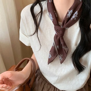 DREJEW Khăn Quàng Cổ Cá Tính Họa Tiết Hoa Chấm Bi Thời Trang