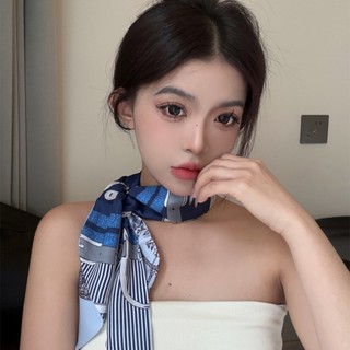 Dây thắt lưng khăn lụa in hình kẻ sọc DREJEW, thời trang cá tính
