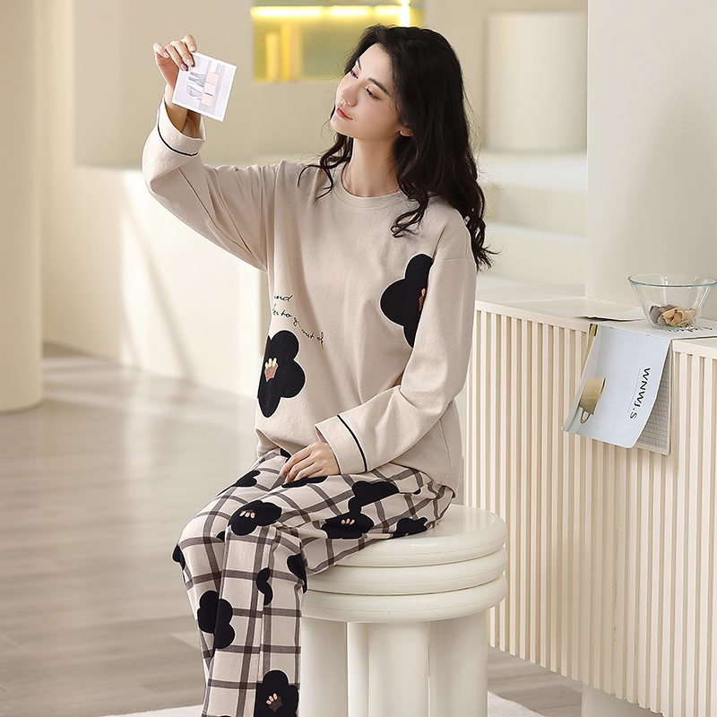 Đồ ngủ nữ dài tay mặc nhà mùa thu đông mềm mại thoải mái