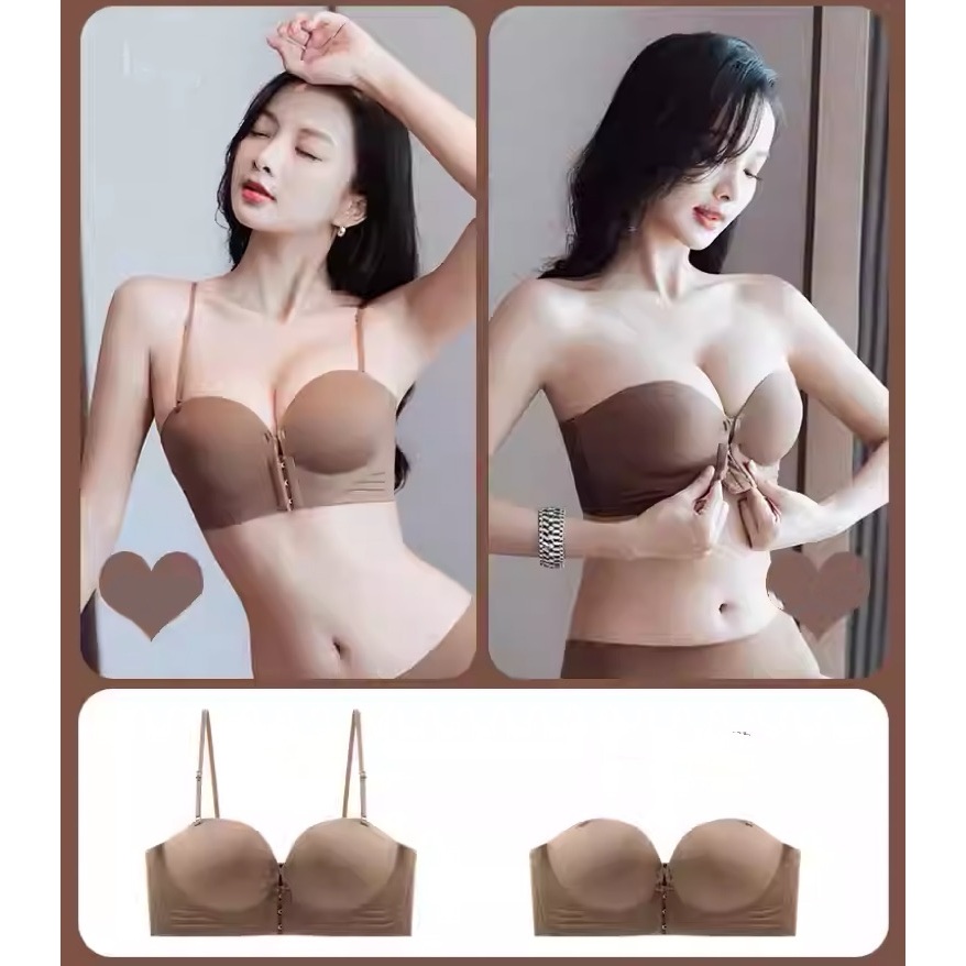 Áo ngũ không gọng dày 3cm nâng ngực đẹp tự nhiên - 2 cách mặc (có dây và không dây) tặng kèm dây chống trượt