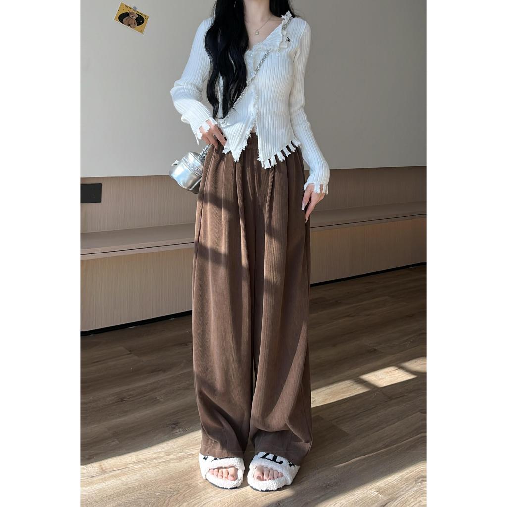 Quần nữ ống rộng chất liệu nỉ bông mới (họa tiết mùa thu đông) - form thun thả tôn dáng