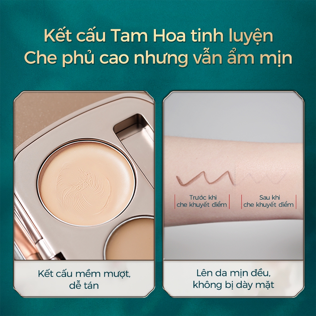 Florasis ( Hoa Tây Tử)  Bảng Che Khuyết Điểm Tam Hoa Triple Petal – Tạo Khối, Làm Sáng, Che Quầng Thâm & Đốm Nâu