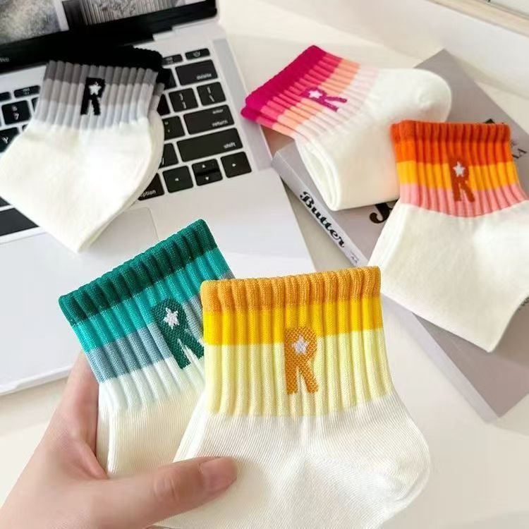 Tất thể thao thời trang thể thao phong cách Nhật Bản đầy màu sắc