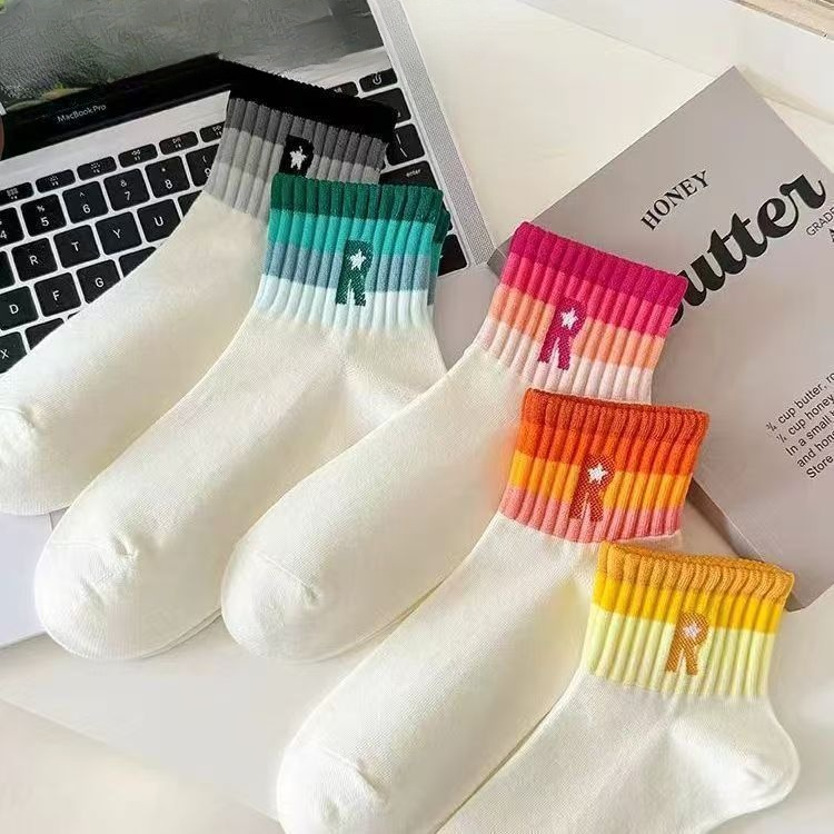 Tất thể thao thời trang thể thao phong cách Nhật Bản đầy màu sắc