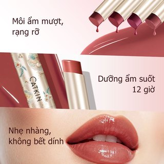 Son thỏi bóng dưỡng ẩm Catkin Glossy Lip Balm Dưỡng ẩm Dưỡng chất dồi dào Bóng mượt cao Juicy Lasting Lip Makeup