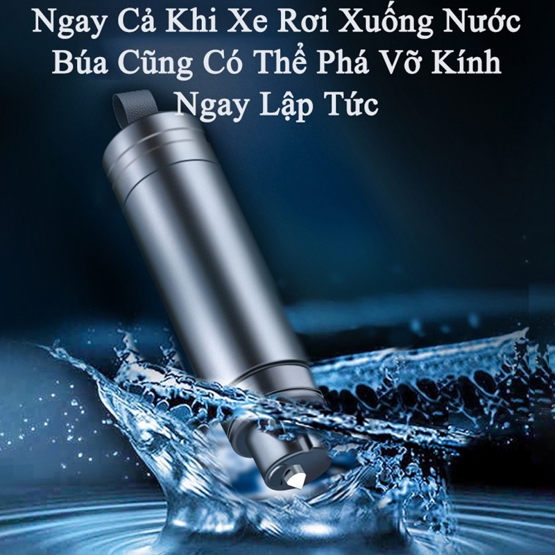 Búa thoát hiểm ô tô đa chức năng 2 trong 1 SEAMETAL, Máy cắt cửa sổ khẩn cấp, được thiết kế đặc biệt để cắt nhanh dây an toàn