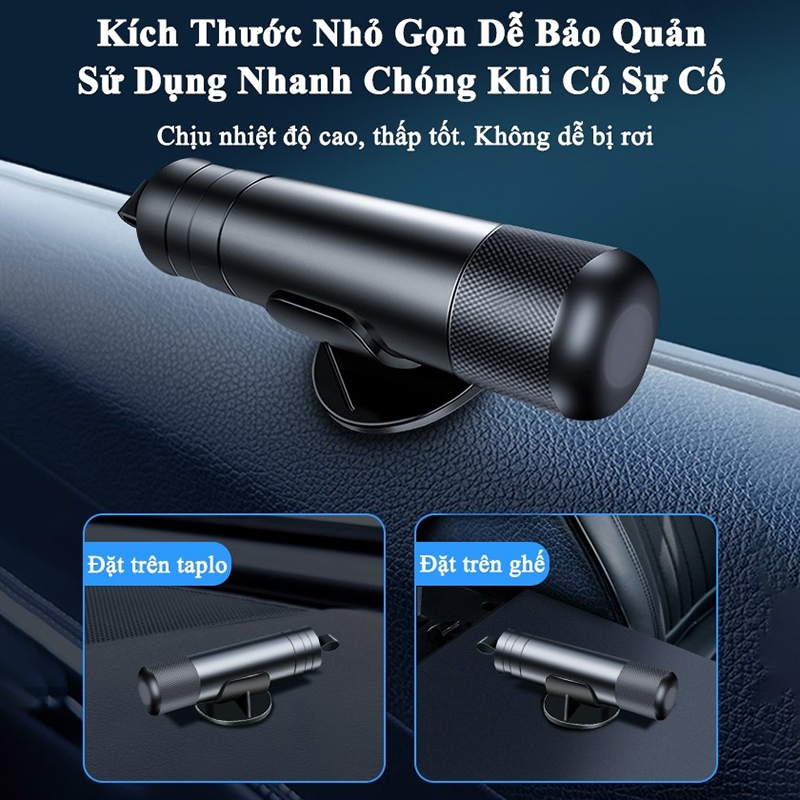 Búa thoát hiểm ô tô đa chức năng 2 trong 1 SEAMETAL, Máy cắt cửa sổ khẩn cấp, được thiết kế đặc biệt để cắt nhanh dây an toàn