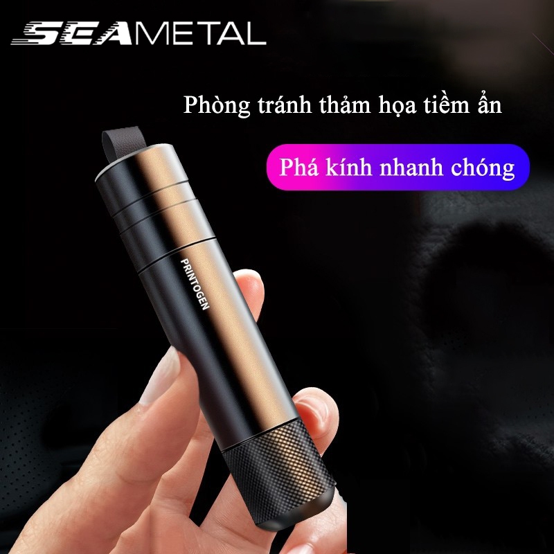Búa thoát hiểm ô tô đa chức năng 2 trong 1 SEAMETAL, Máy cắt cửa sổ khẩn cấp, được thiết kế đặc biệt để cắt nhanh dây an toàn
