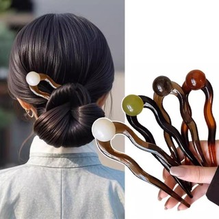 Kẹp Tóc Hình Chữ U Hạt Tròn Retro, Phong Cách Trung Hoa Cao Cấp Và Đơn Giản