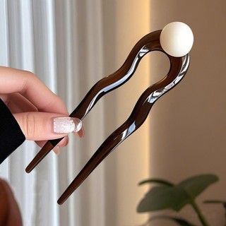 Kẹp Tóc Hình Chữ U Hạt Tròn Retro, Phong Cách Trung Hoa Cao Cấp Và Đơn Giản