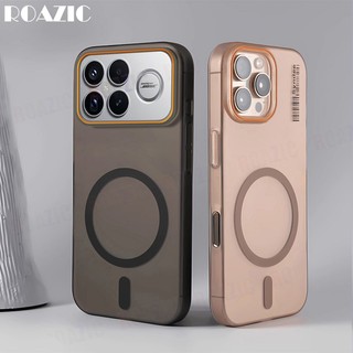 Sang Trọng Slim Matte Nửa Trong Suốt Vỏ Điện Thoại Tương Thích Cho Redmi K90 Pro Max Từ Tính Chống Vân Tay Chống Rơi Chống Sốc Mặt Sau PC Cứng RS01