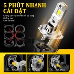 AUXITO 2PC Đèn pha LED VF3 H7 DFM LED 32000Lm  Đèn Pha Siêu Sáng 7035 Bóng Đèn Pha LED Ô Tô Mini Không Dây SMD Có Quạt 6500K Trắng — ảnh 3