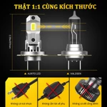 AUXITO 2PC Đèn pha LED VF3 H7 DFM LED 32000Lm  Đèn Pha Siêu Sáng 7035 Bóng Đèn Pha LED Ô Tô Mini Không Dây SMD Có Quạt 6500K Trắng — ảnh 2