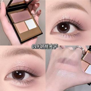 Bảng Phấn Mắt 3 Màu Earth Tone KAKASHOW - Chống Thấm Nước Lâu Sắc Tố Cao Mờ Tinh Tế Shimmer Phấn Mắt C604