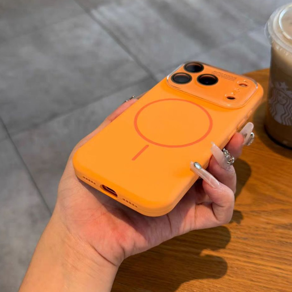 Có màng ống kính / Vỏ mềm cửa sổ lớn bằng silicon tương thích cho iPhone 15 pro max 16 pro max 17pro max