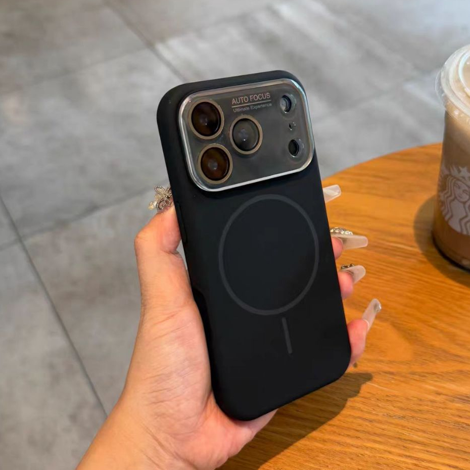 Có màng ống kính / Vỏ mềm cửa sổ lớn bằng silicon tương thích cho iPhone 15 pro max 16 pro max 17pro max