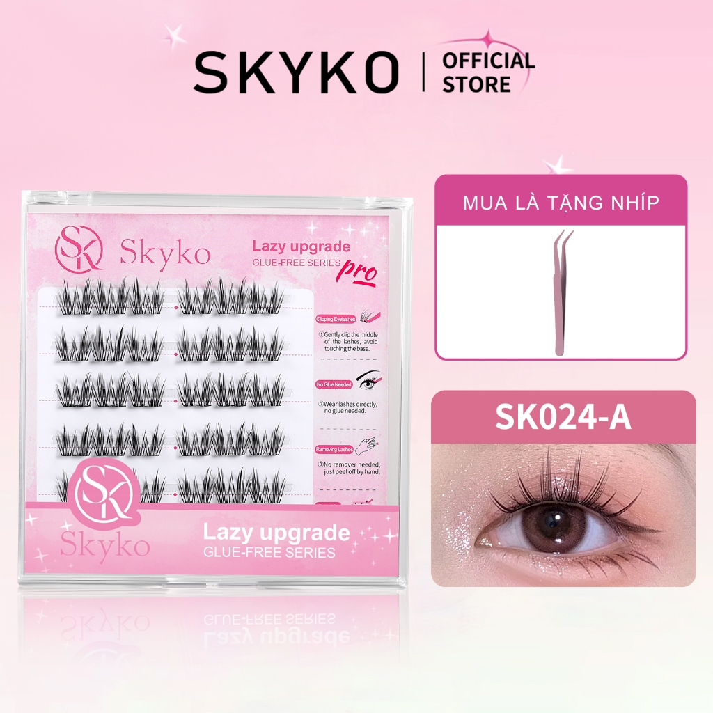 SKYKO Mi giả No Gule Lông mi giảchống thấm nước lâu trôi