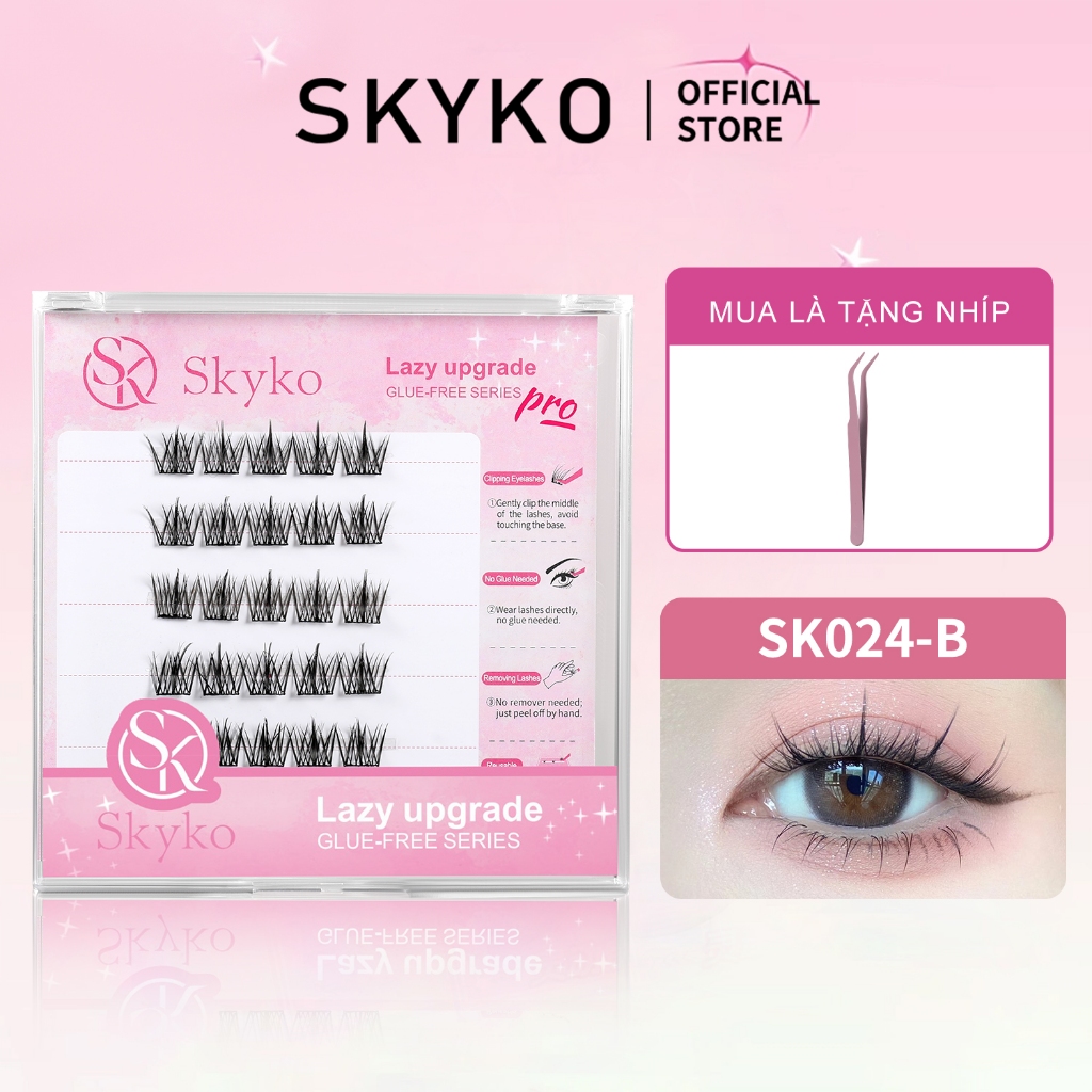 SKYKO Mi giả No Gule Lông mi giảchống thấm nước lâu trôi