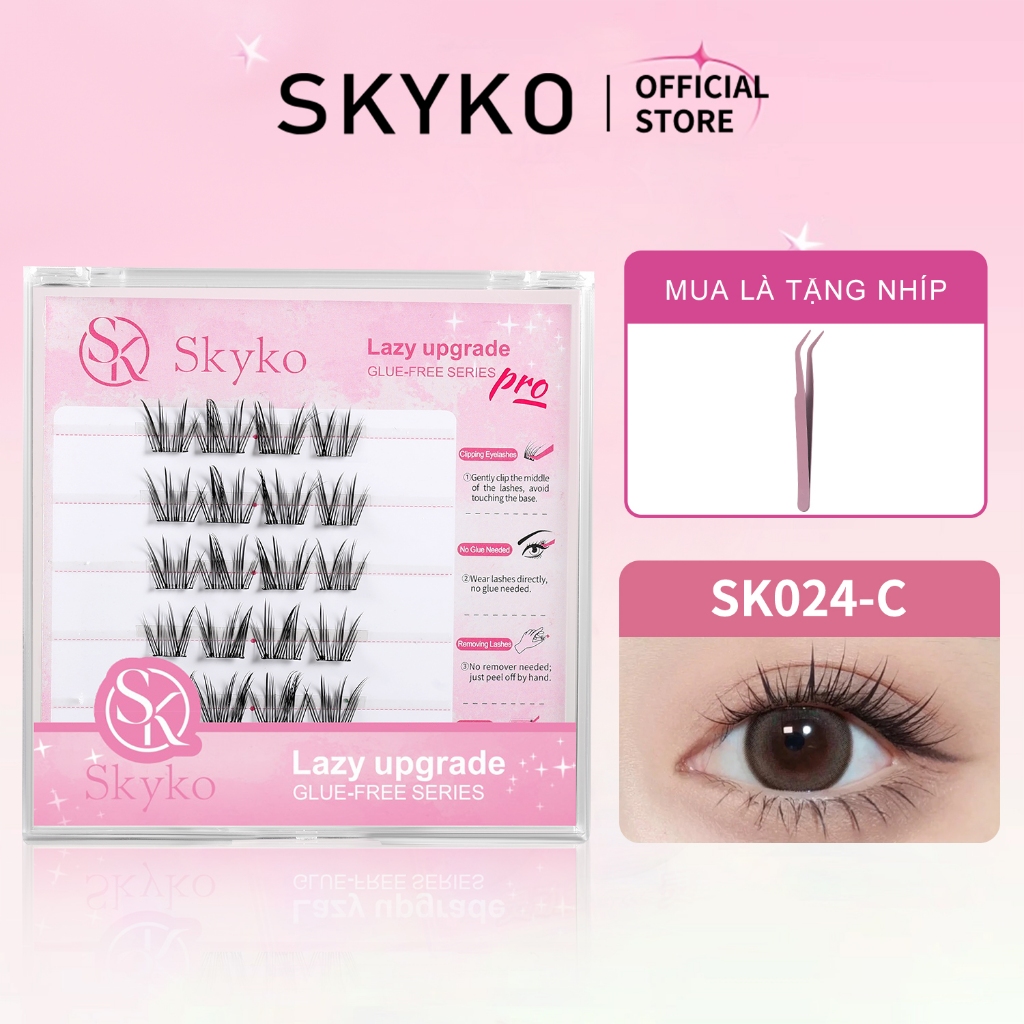 SKYKO Mi giả No Gule Lông mi giảchống thấm nước lâu trôi