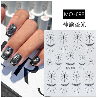 [ANNIES] Miếng dán móng tay mạ vàng ánh sáng thánh giá mạ vàng bạc kiểu Pháp Đồ trang trí dính họa tiết đầu ngón tay
