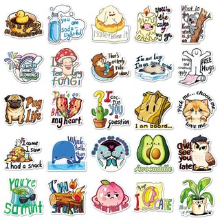 Bộ 50 Vui Vẻ Tiếng Anh Graffiti Dán DIY Laptop Hành Lý Vali Đề Can Dán Đồ Chơi Trẻ Em