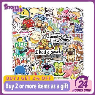 Bộ 50 Vui Vẻ Tiếng Anh Graffiti Dán DIY Laptop Hành Lý Vali Đề Can Dán Đồ Chơi Trẻ Em