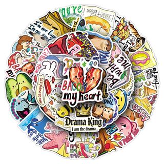 Bộ 50 Vui Vẻ Tiếng Anh Graffiti Dán DIY Laptop Hành Lý Vali Đề Can Dán Đồ Chơi Trẻ Em
