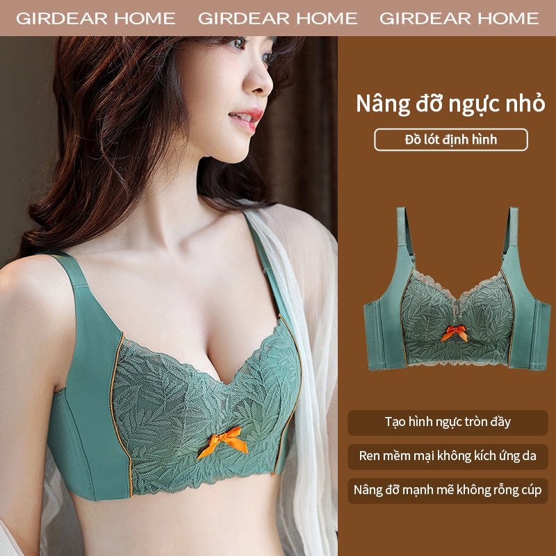 Girderear Home Women sexy áo lót Áo ngực tập hợp không dây không dây chống chảy xệ Ren gợi cảm đẩy lên thoải mái Áo ngực thoáng khí cho đồ bán thân nhỏ, GH18