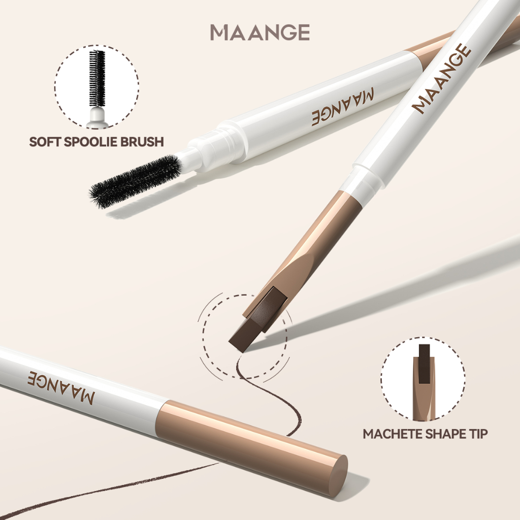 Bút kẻ lông mày MAANGE thiết kế hai đầu siêu mảnh chống thấm nước lâu trôi cao cấp MG-E04